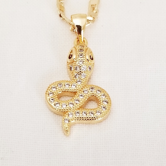 Snake Women's Choker/Necklace. 14K Gold Plated. New - Picture 6 of 6